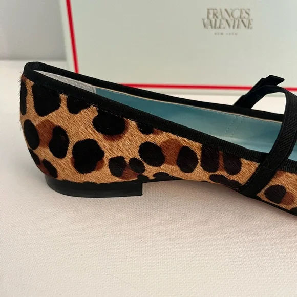 Frances Valentine Animal Print Flats with Black Trim - Picture 6 of 14